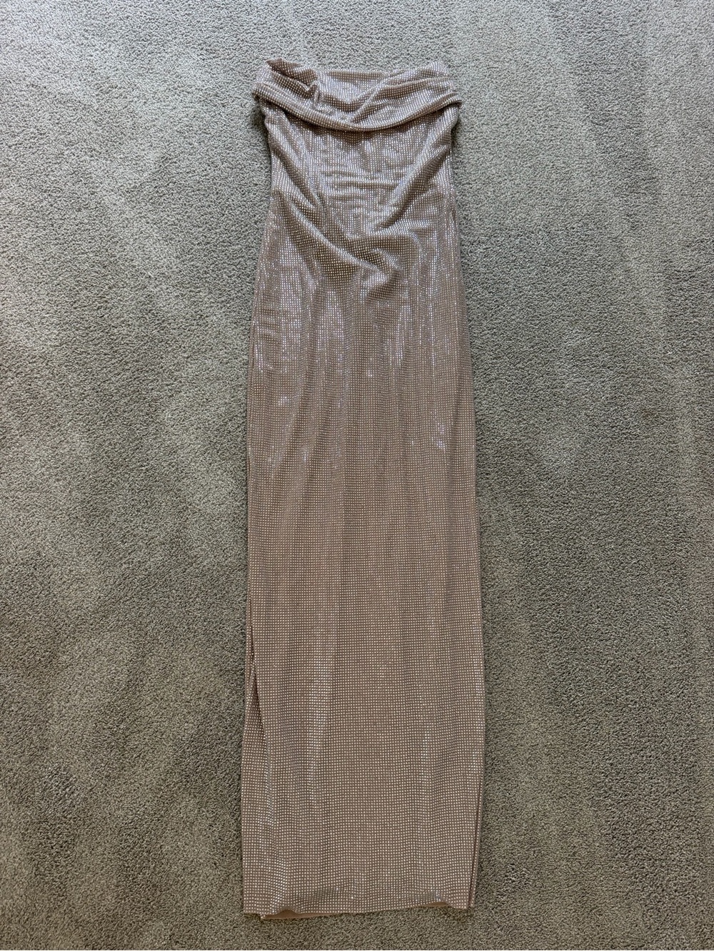 Strapless Sparkle Evening Gown in Champagne - Picture 3 of 5